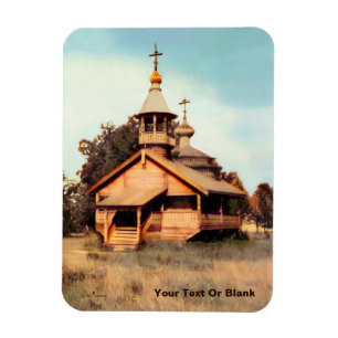 Wooden Russian Church Magnet
