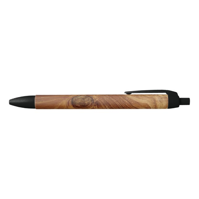 Wooden Rustic Teak Wood Texture Wood Grain Photo Black Ink Pen (Top)