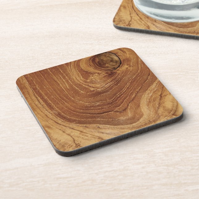 Wooden Rustic Teak Wood Texture Wood Grain Photo Coaster (Left Side)