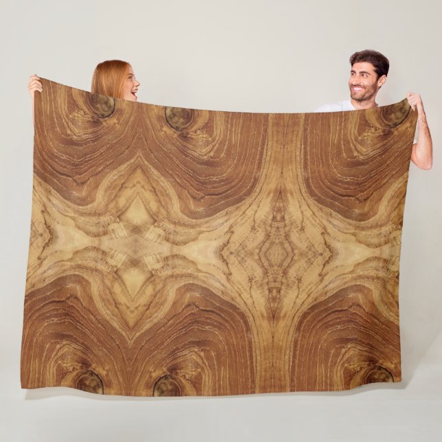 Wooden Rustic Teak Wood Texture Wood Grain Photo Fleece Blanket (In Situ)