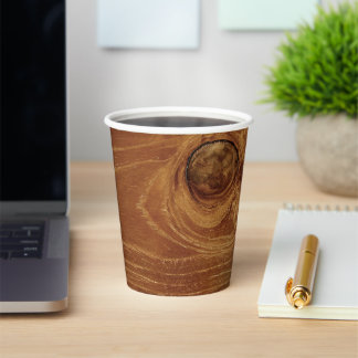 Wooden Rustic Teak Wood Texture Wood Grain Photo Paper Cups