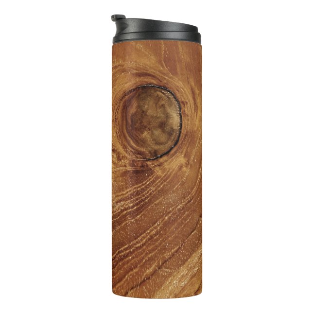 Wooden Rustic Teak Wood Texture Wood Grain Photo Thermal Tumbler (Rotated Right)