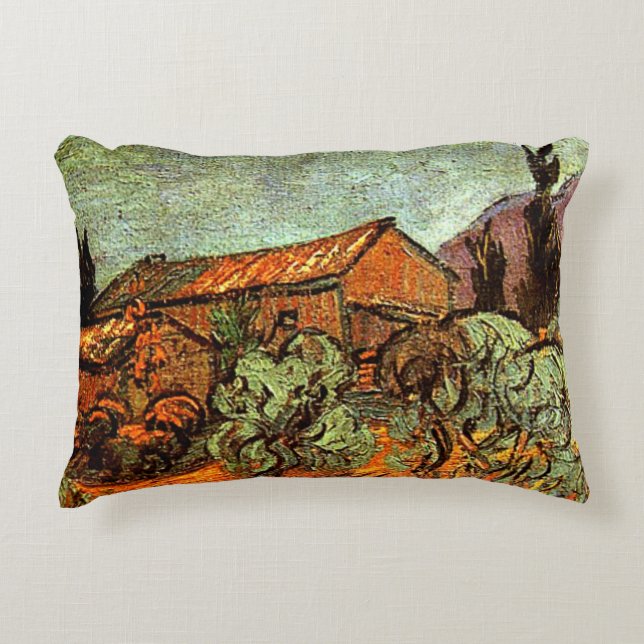 Wooden Sheds, a Van Gogh painting Decorative Cushion (Front)