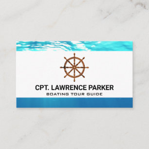 Wooden Ship Wheel   Boating   Water Business Card