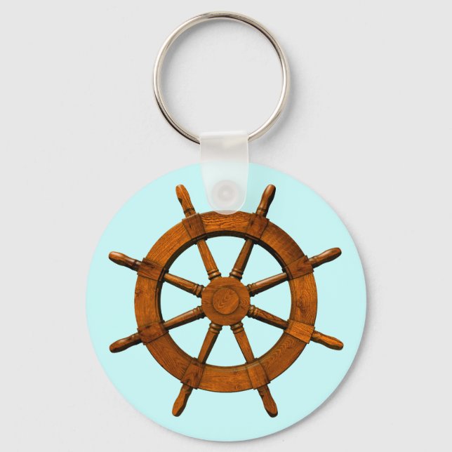 Wooden Ships Helm Key Ring (Front)