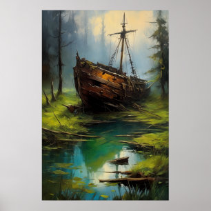 Wooden Ship's Resting Place Poster