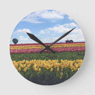 Wooden Shoe Tulip Farm, Woodburn, Oregon Round Clock