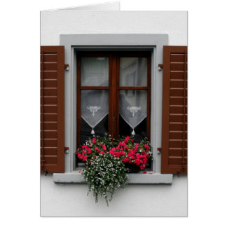 wooden shutter flowers