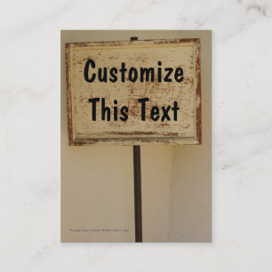 Wooden Sign Vertical Business Card