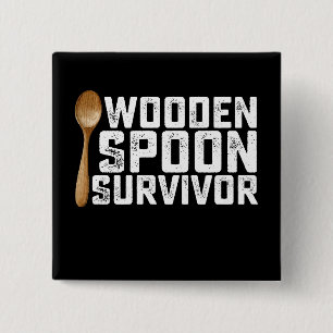 Wooden Spoon Survivor 15 Cm Square Badge