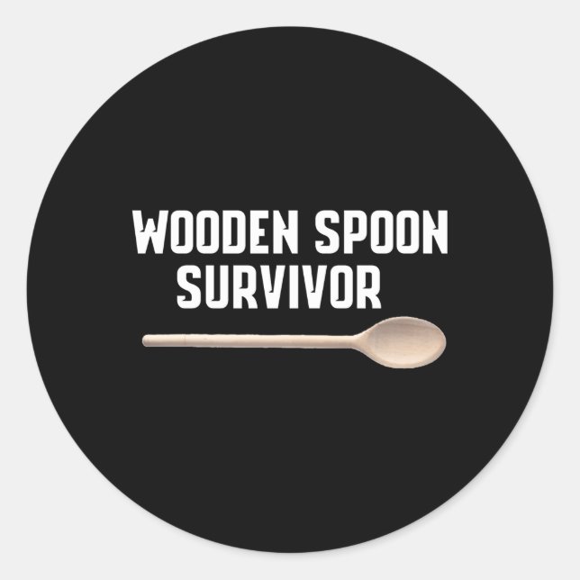 Wooden Spoon Survivor Classic Round Sticker (Front)