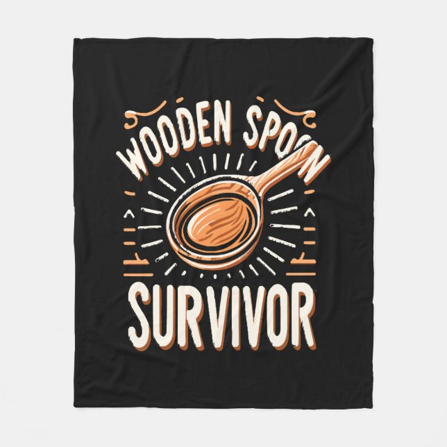 Wooden spoon Survivor Fleece Blanket (Front)