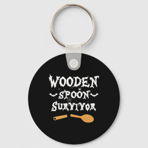 Wooden Spoon Survivor Funny  Halloween Costume Men Key Ring