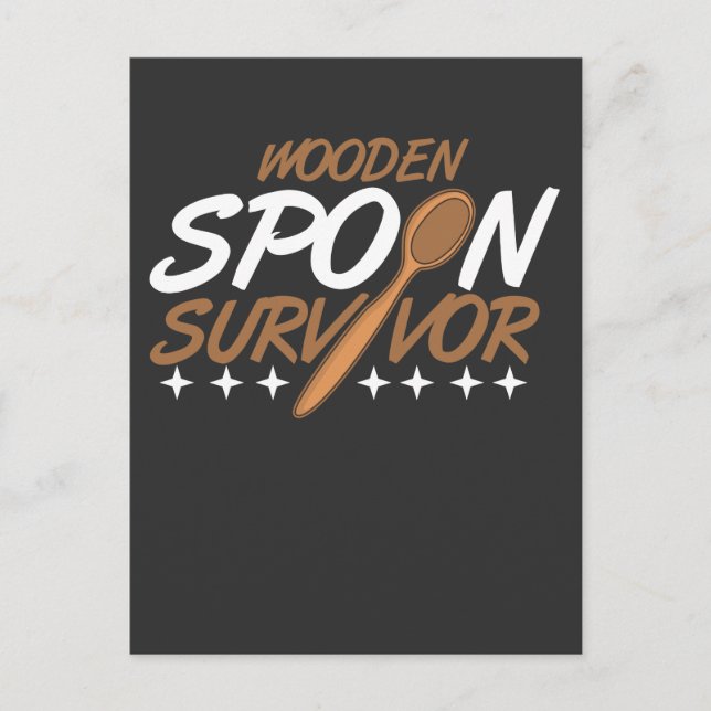Wooden Spoon Survivor sarcasm joke sarcastic Postcard (Front)