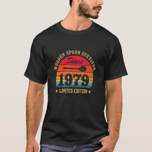 Wooden Spoon Survivor Since 1979 Retro Birthday T-Shirt