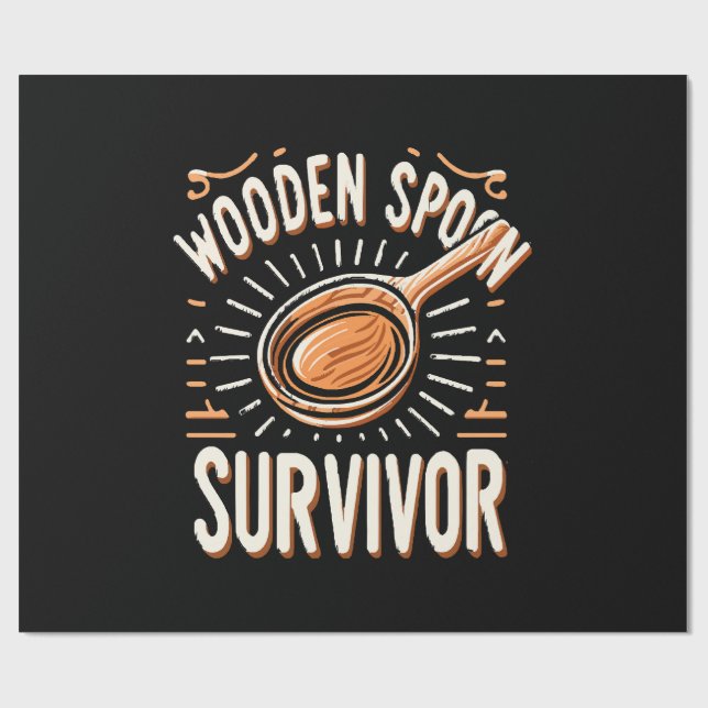 Wooden spoon Survivor Wrapping Paper (Flat)
