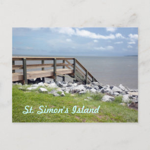 Wooden Staircase Down to Water Postcard