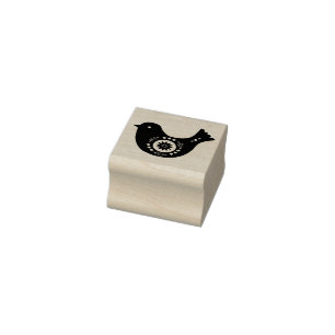 Wooden Stamp - Swedish Style Bird Design