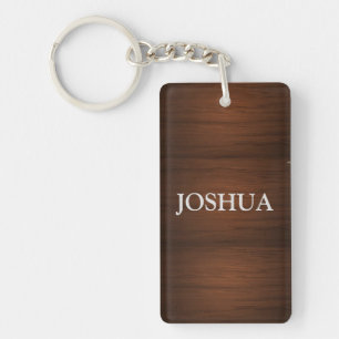 Wooden Style Personalised Keychain
