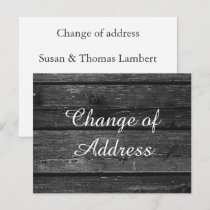 Wooden stylish Change of address Announcement Postcard