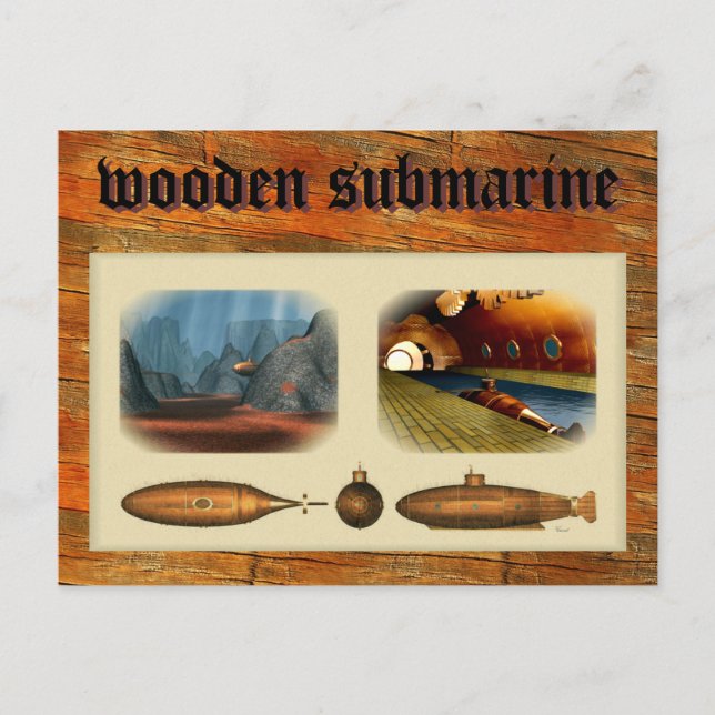 wooden submarine postcard (Front)