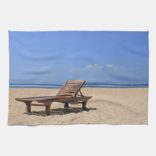 Wooden sunbed tea towel