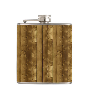 Wooden Texture Hip Flask