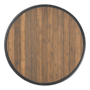 Wooden Texture Hockey Puck