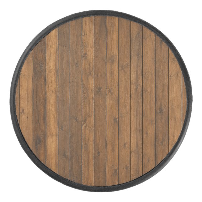 Wooden Texture Hockey Puck (Front)
