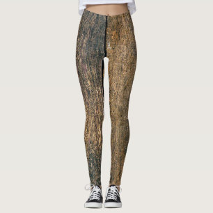 Wooden texture leggings