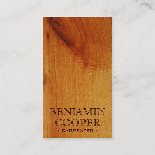Wooden Texture - Style F Business Card (Front)