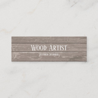 Wooden Texture Style Mini Business Card