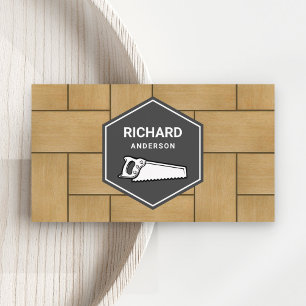 Wooden Tiles Flooring Custom Wood Works Carpenter Business Card