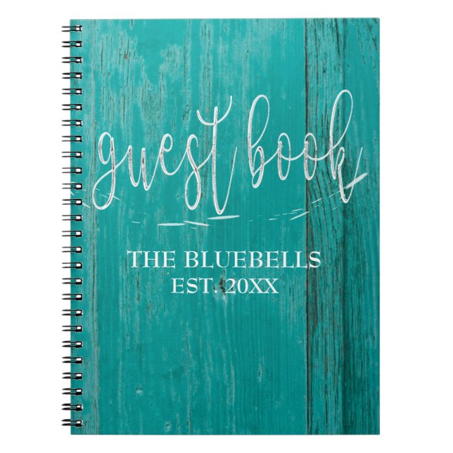 Wooden Timber Rustic Beach House Personalised Notebook (Front)