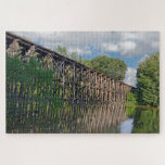 Wooden Train Trestle Over a River Jigsaw Puzzle<br><div class="desc">Old wooden train trestle over a river in Hamilton,  Michigan.</div>