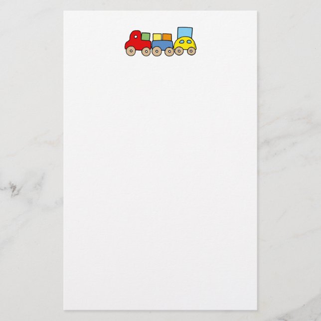 Wooden train with bricks stationery (Front)