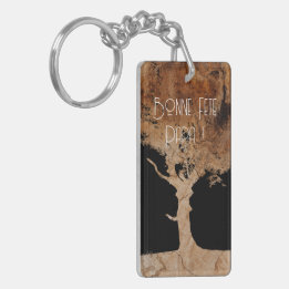 Wooden Tree Key Ring