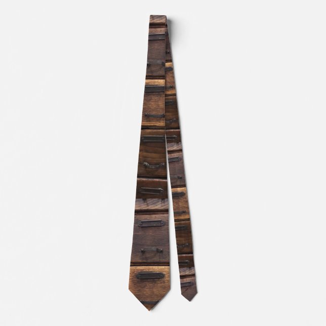 Wooden Vintage cabinet neck tie (Front)