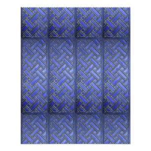 Wooden Weave Pattern Blue Photo Print