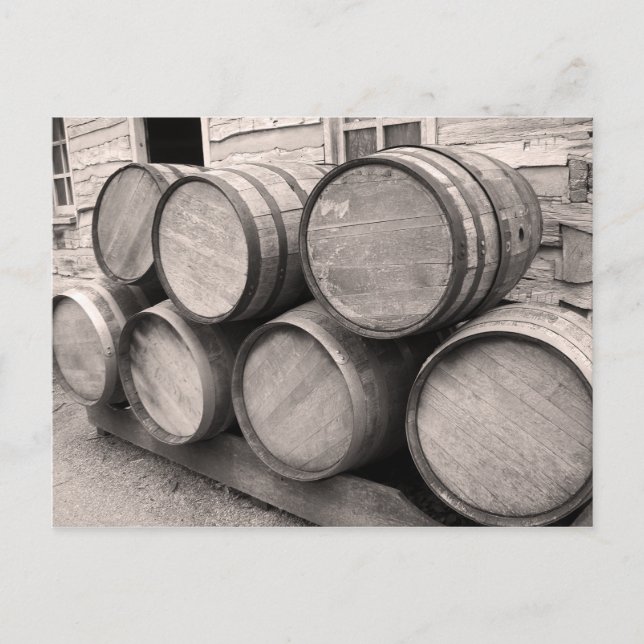 Wooden Whiskey Barrels Postcard (Front)