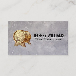 Wooden Wine Barrel Business Card