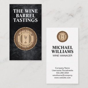 Wooden Wine Barrel Business Card