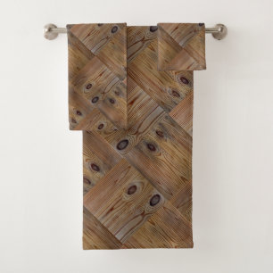 Wooden wood texture natural background brown tree bath towel set