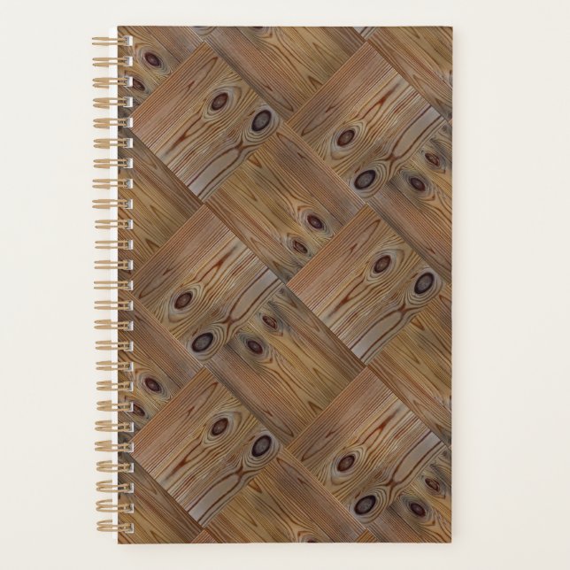 Wooden wood texture natural background brown tree planner (Front)