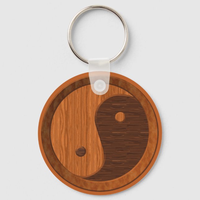 Wooden Yin Yang Key Ring (Front)
