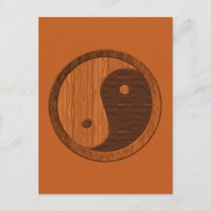 Wooden Yin Yang Postcard