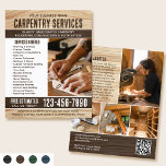 Woodgrain Carpenter Handyman Rustic Brown Flyer<br><div class="desc">Attract more customers to your business with this stylish marketing flyer. A perfect choice if you're looking for a rustic, natural or handcrafted vibe. Featuring a woodgrain texture and rustic bold lettering, with five photos to showcase your work. Personalise the template with your name, headline, description, list of services, a...</div>