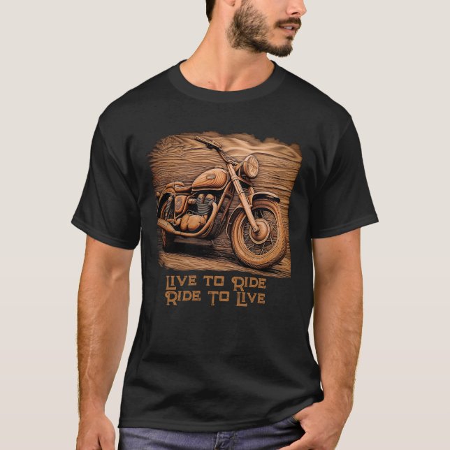 Woodgrain Motorcyle T-Shirt (Front)