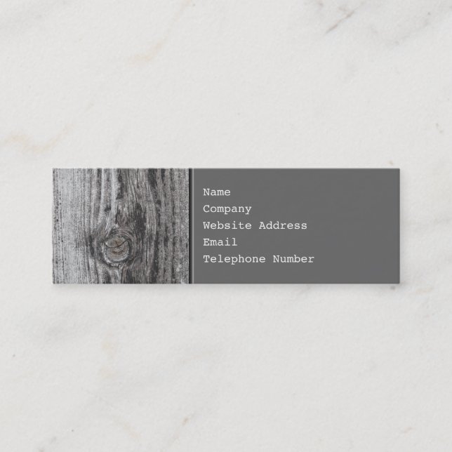 Woodgrain Picture. Mini Business Card (Front)