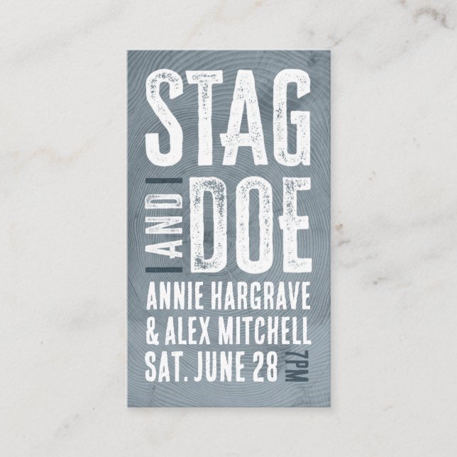 Woodgrain Stag and Doe Ticket  (Front)